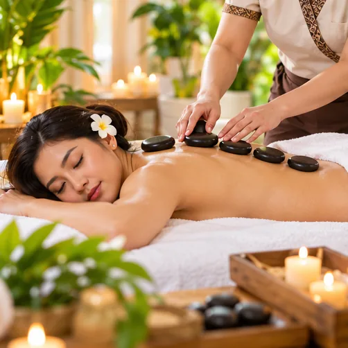 Hot Stone Massage spa massage treatment
